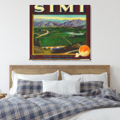 Simi Orange LabelSanta Susana, CA Leinwanddruck (Insitu (Schlafzimmer))
