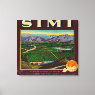 Simi orange LabelSanta Susana, CA Leinwanddruck