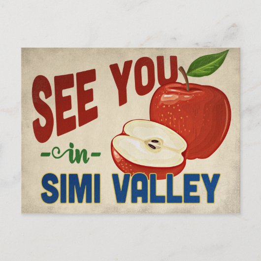 Simi Valley California Apple - Vintage Travel Postkarte (Vorderseite)