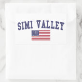 Simi Valley US-Flagge Rechteckiger Aufkleber (Tasche)