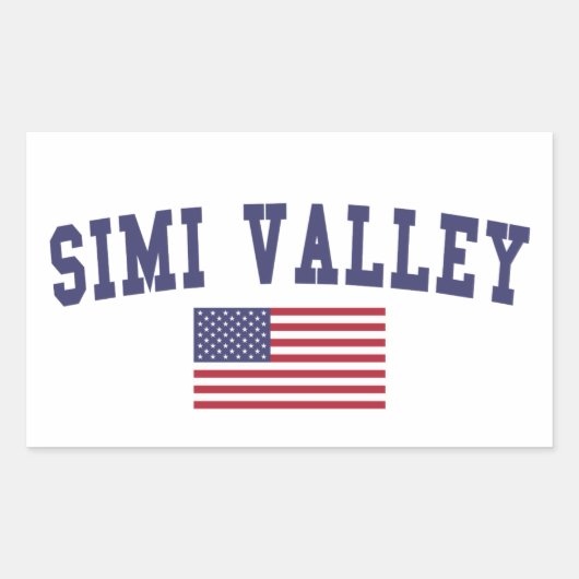 Simi Valley US-Flagge Rechteckiger Aufkleber (Vorderseite)