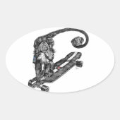 Simian Selfie Art Ovaler Aufkleber (Vorderseite)