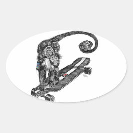 Simian Selfie Art Ovaler Aufkleber