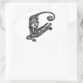 Simian Selfie Art Ovaler Aufkleber (Tasche)