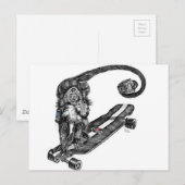 Simian Selfie Art Postkarte (Vorne/Hinten)
