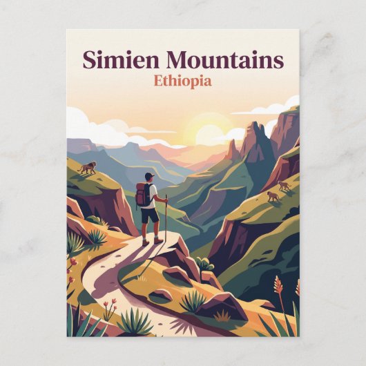 Simien-Berge Äthiopien Postkarte (Vorderseite)