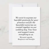 Simiple Monogram Elegant Black and Black Wedding Dankeskarte (Rückseite)