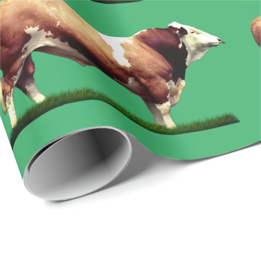 Simmental Bull Geschenkpapier (Rolleneckpunkt)