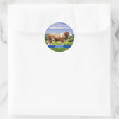 Simmental Bull in Weide Runder Aufkleber (Tasche)