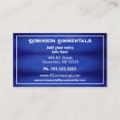 Simmental Bull in Weide Visitenkarte (Rückseite)