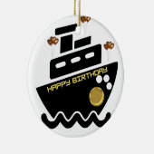 Simmi Mode Schwarz-Weiß-Dorado-Schiff Keramik Ornament (Rechts)