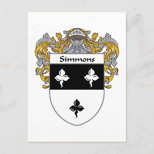 Simmons Coat of Arms (Mantled) Postkarte (Vorderseite)