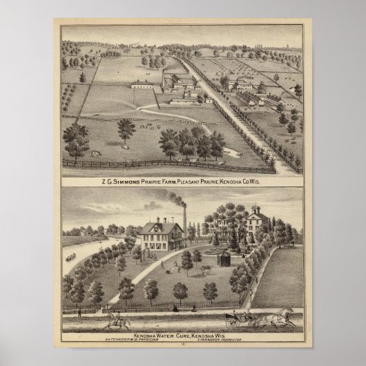 Simmon's Prairie Farm, Kenosha Water Cure Poster (Vorne)