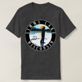 Simms Lake Wisconsin Ice Fischen T-Shirt (Design vorne)