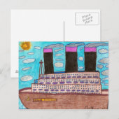 Simo geht um Schiff Postkarte (Vorne/Hinten)