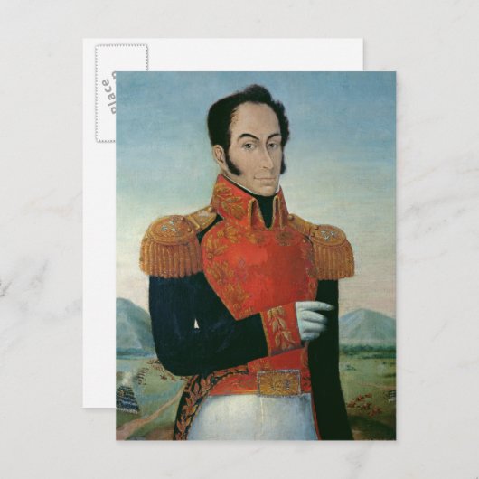 Simon Bolivar Postkarte (Vorne/Hinten)