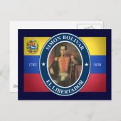Simon Bolivar Postkarte (Vorne/Hinten)