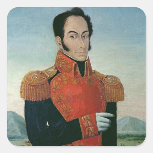 Simon Bolivar Quadratischer Aufkleber (Vorderseite)