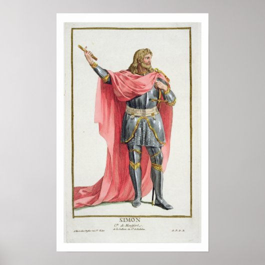 Simon de Montfort (c.1165-1218) von "Receuil des Poster (Vorne)