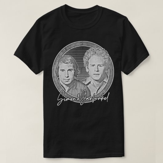 Simon Garfunkel Retro Style Fan Design T-Shirt (Design vorne)