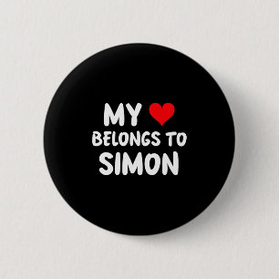 Simon - Mein Herz gehört Simon - Love Premium T Button