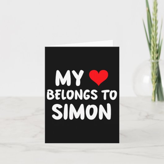 Simon - My Heart Belongs To Simon - Love Premium T Karte (Vorderseite)