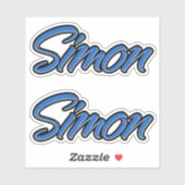 Simon Name blue Aufkleber Sticker Stickerset (Blatt)