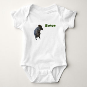 Simon Name und Aussie Quokka, Baby Bodysuit Strampler