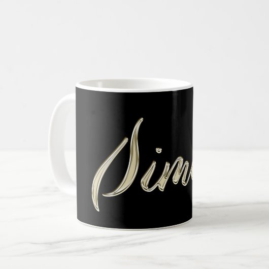Simon Name whitegold Tasse Teetasse Kaffeetasse (Vorderseite Links)