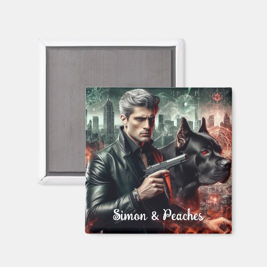 Simon & Peaches Magnet (Vorderseite/Rückseite)