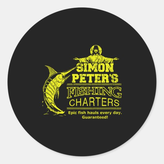 Simon Peters Angelcharter Witze Jesus Christus  Runder Aufkleber (Vorderseite)