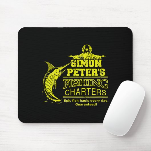 Simon Peter's Fishing Charters Funny Jesus Christ Mousepad (Mit Mouse)
