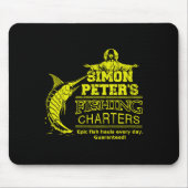 Simon Peter's Fishing Charters Funny Jesus Christ Mousepad (Vorne)