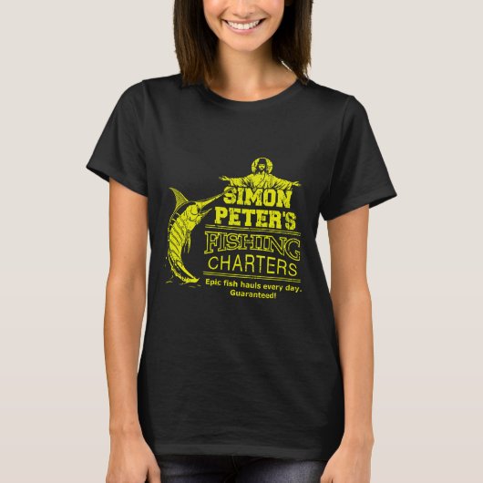 Simon Peter's Fishing Charters Funny Jesus Christ T-Shirt (Vorderseite)
