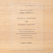 Simon Simple Elegant Wedding Acryleinladungen (Vorderseite)