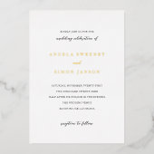 Simon Simple Elegant Wedding Folieneinladung (Vorderseite)