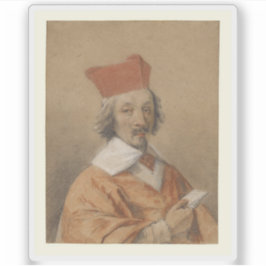 Simon Vouet - Portrait von Armand-Jean du Plessis Aufkleber