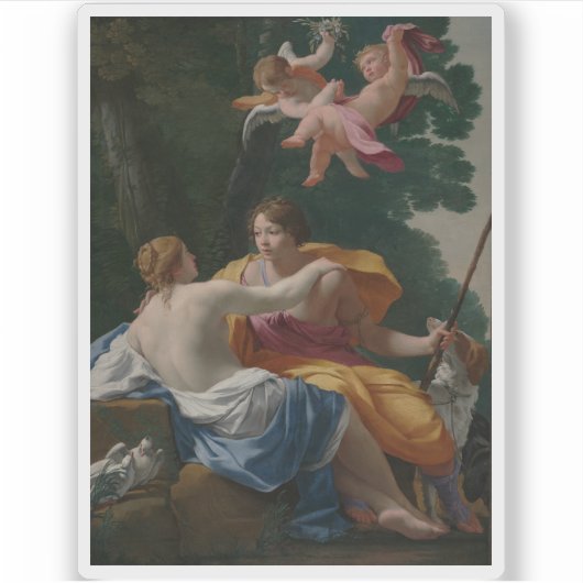 Simon Vouet - Venus und Adonis Aufkleber (Vorderseite)