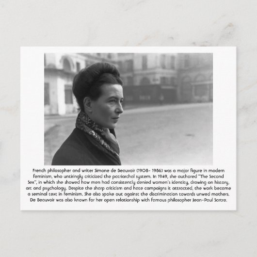 Simone de Beauvoir - Feminist Postkarte (Vorderseite)
