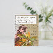 Simone de Beauvoir Quote Collage Postcard Postkarte (Stehend Vorderseite)
