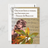 Simone de Beauvoir Quote Collage Postcard Postkarte (Vorne/Hinten)