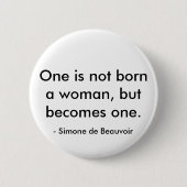 Simone de Beauvoir-Zitat Button (Vorderseite)
