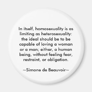 Simone de Beauvoir Zitat Magnet