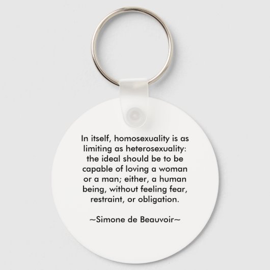 Simone de Beauvoir Zitat Schlüsselanhänger (Vorderseite)