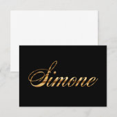 Simone gold Design Lettering Karte (Vorne/Hinten)