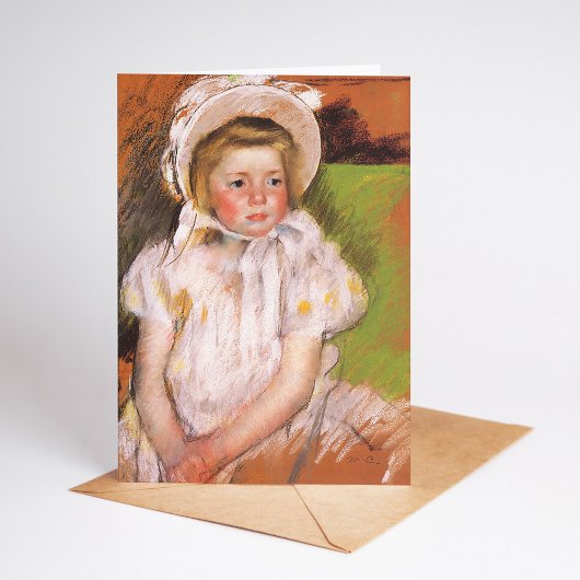 Simone in einem weißen Bonnet | Mary Cassatt Karte