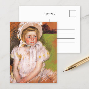 Simone in einem weißen Bonnet   Mary Cassatt Postkarte