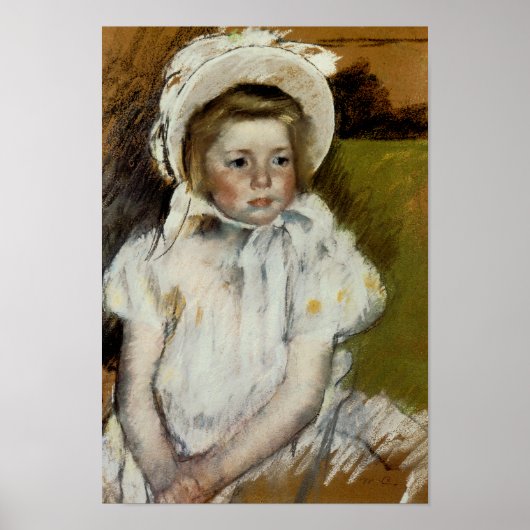 Simone in einem weißen Bonnet Poster (Vorne)