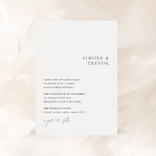 Simone Minimal Modern Wedding Einladung