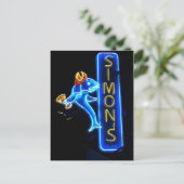 Simons Gorgeous Neon Sign Post Card Postkarte (Stehend Vorderseite)